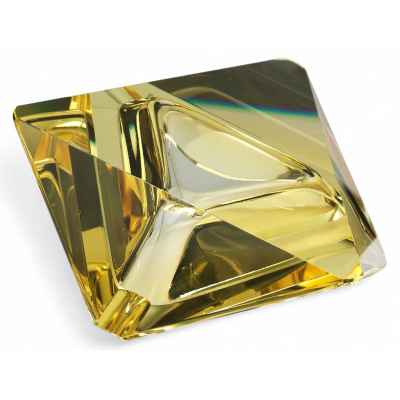 Пепельница в стиле Ар Деко жёлтого цвета. Богемия 1930-гг