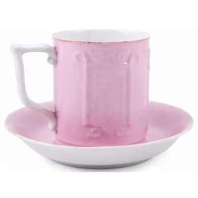 Чайная пара розового цвета Россия Начало XX века