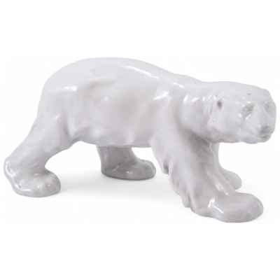 Статуэтка Идущий белый медведь фарфор, ЛФЗ СССР 1950-60-гг. Ленинград, ЛФЗ 1950-60-гг