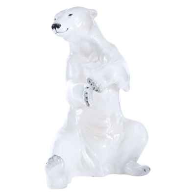 Скульптура Полярный медведь фарфор, Metzler & Ortloff Германия 1930-е гг. Н-22,5 см. Европа вторая половина ХХ века