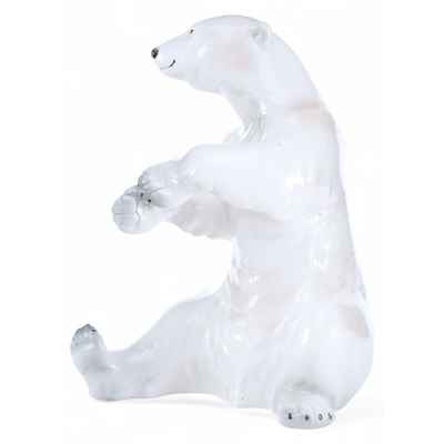 Скульптура Полярный медведь фарфор, Metzler & Ortloff Германия 1930-е гг. Н-22,5 см. Европа вторая половина ХХ века