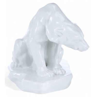 Медведь за ловлей рыбы фарфор, Херенд (Herend) Венгрия 1930-е гг. H-19,5 см. Херенд, Венгрия 1930-гг