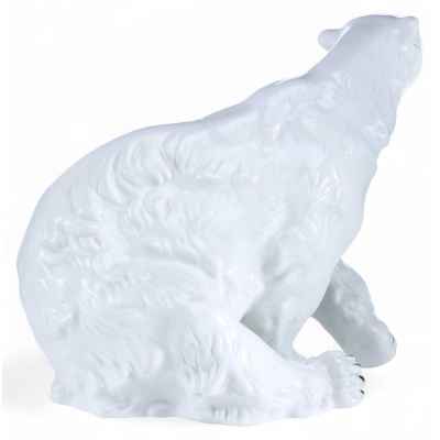 Скульптура Белый медведь фарфор, Royal Dux Чехословакия 1946-90 гг. Н-26,5 см. Чехословакия 1946-1990 гг