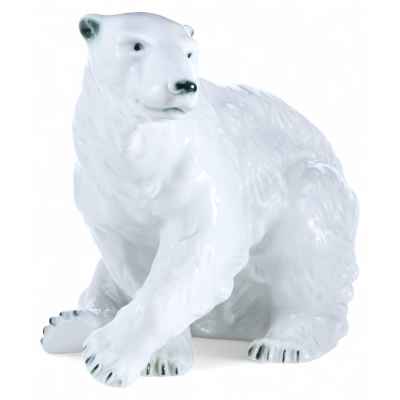 Скульптура Белый медведь фарфор, Royal Dux Чехословакия 1946-90 гг. Н-26,5 см. Чехословакия 1946-1990 гг