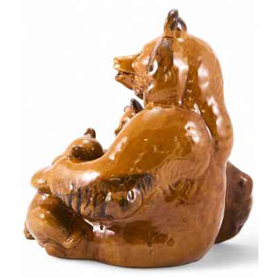 Скульптура «Медведица с медвежатами» Гжельский кирпичный завод 1950 гг