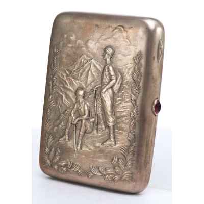 Портсигар «На привале» Москва 1955