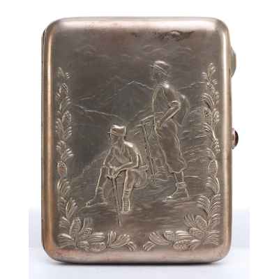 Портсигар «На привале» Москва 1955