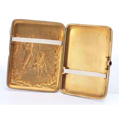 Портсигар «На привале» Москва 1955