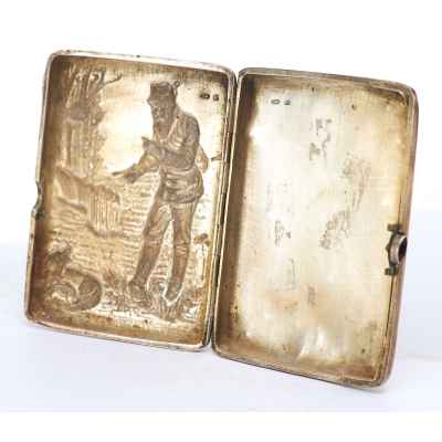 Портсигар «На охоте» Москва, Россия 1908-1926 гг