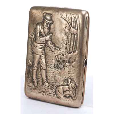 Портсигар «На охоте» Москва, Россия 1908-1926 гг