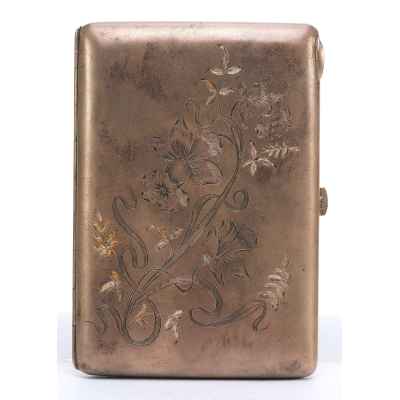 Портсигар с цветком Москва, Россия 1899-1908 гг