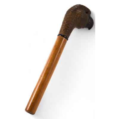 Навершие для трости дерево, сердолик, резьба, Европа нач. XX в. Н-22 см. Европа 1-я половина XX века