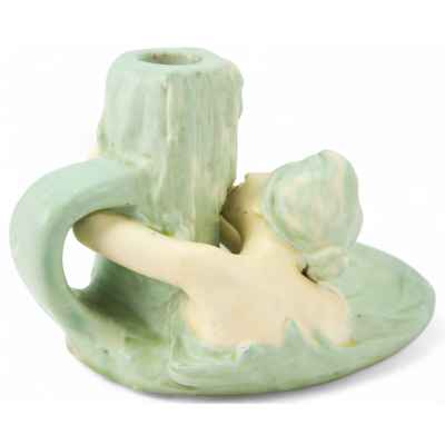 Подсвечник «Водяная нимфа» фабрика А, Фёрстера, Австро-Венгрия до 1906 г