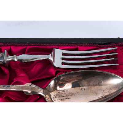 Набор столовых приборов Эгоист серебро 800 пр. Adolf Zimmer Австрия кон. XIX в. Вена, Австро-Венгрия конец XIX - начало XX вв