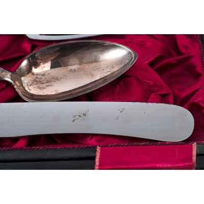 Набор столовых приборов Эгоист серебро 800 пр. Adolf Zimmer Австрия кон. XIX в. Вена, Австро-Венгрия конец XIX - начало XX вв