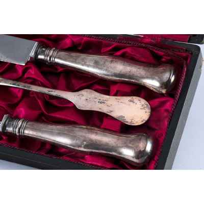 Набор столовых приборов Эгоист серебро 800 пр. Adolf Zimmer Австрия кон. XIX в. Вена, Австро-Венгрия конец XIX - начало XX вв