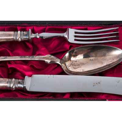 Набор столовых приборов Эгоист серебро 800 пр. Adolf Zimmer Австрия кон. XIX в. Вена, Австро-Венгрия конец XIX - начало XX вв