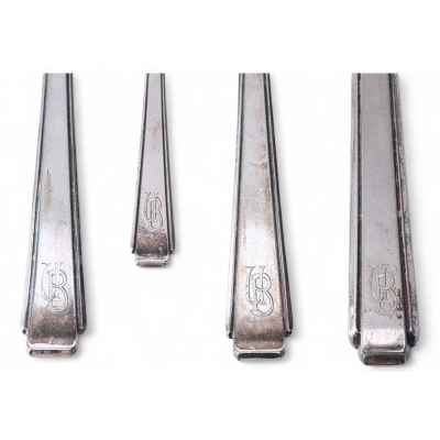 Набор столовых приборов Эгоист в оригинальном футляре серебро 800 пр. Германия нач. ХХ в. Германия конец 1910-х - 1940-е гг