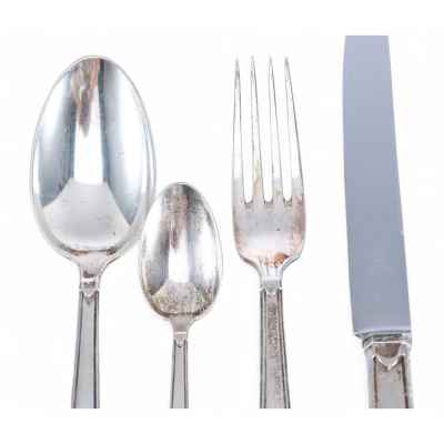 Набор столовых приборов Эгоист в оригинальном футляре серебро 800 пр. Германия нач. ХХ в. Германия конец 1910-х - 1940-е гг