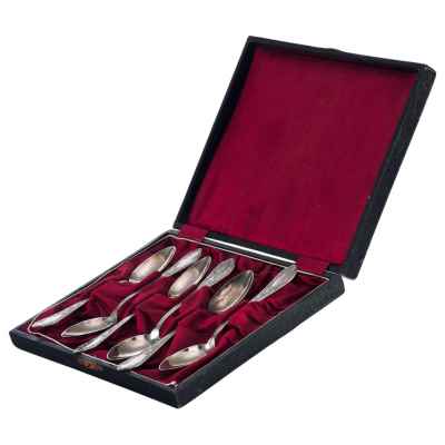 Набор чайных ложек серебро 800 пр. 165,5 гр. Австрия после 1922 г. Вена (Австрия) после 1922 г