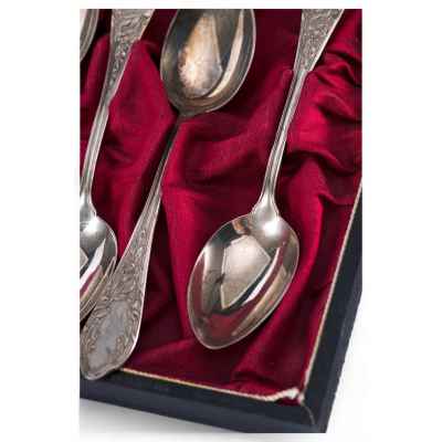 Набор чайных ложек серебро 800 пр. 165,5 гр. Австрия после 1922 г. Вена (Австрия) после 1922 г