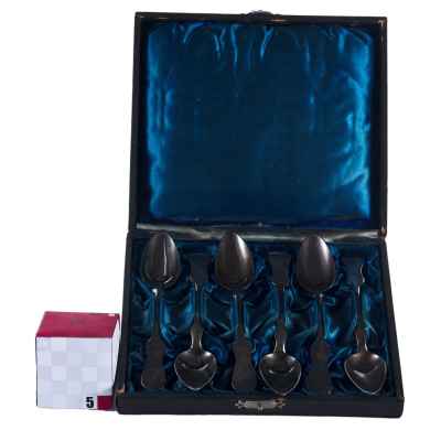 Набор чайных ложек серебро 800 пр. 135,4 гр. Австрия 1873-1922 гг. Вена (Австрия) 1873-1922 гг