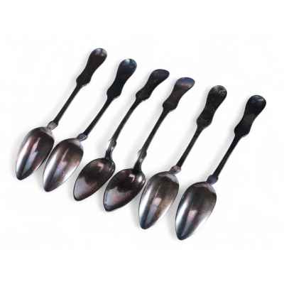 Набор чайных ложек серебро 800 пр. 135,4 гр. Австрия 1873-1922 гг. Вена (Австрия) 1873-1922 гг