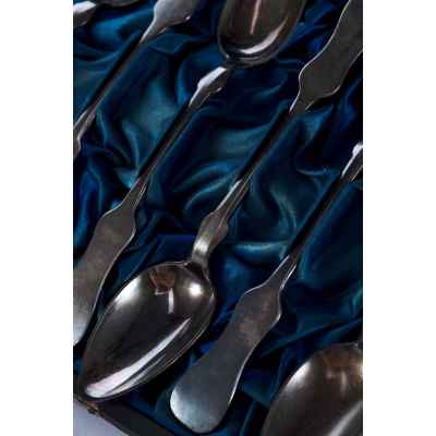 Набор чайных ложек серебро 800 пр. 135,4 гр. Австрия 1873-1922 гг. Вена (Австрия) 1873-1922 гг