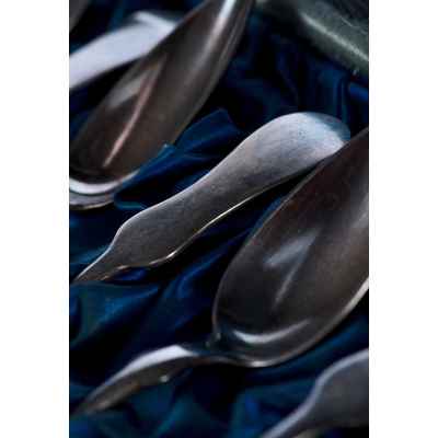 Набор чайных ложек серебро 800 пр. 135,4 гр. Австрия 1873-1922 гг. Вена (Австрия) 1873-1922 гг