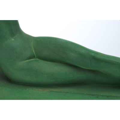 Скульптурная композиция Девушка с козленком Ар Деко скульпт. J. C. Guero Европа Начало XX века