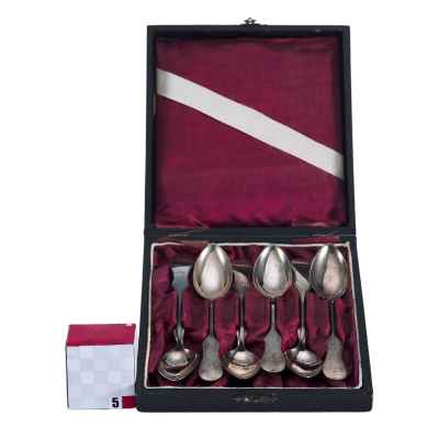 Набор чайных ложек серебро 800 пр. 166 гр. J. C. Кlinkosch Австро-Венгрия нач. ХХ в. Вена, Австрия 1888-1922 гг