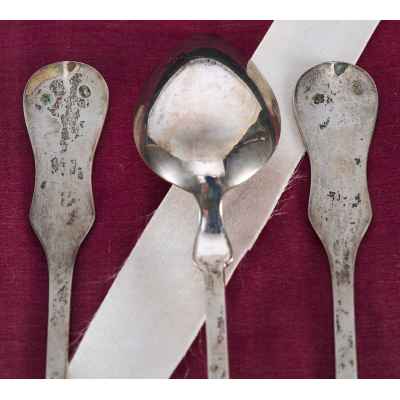 Набор чайных ложек серебро 800 пр. 166 гр. J. C. Кlinkosch Австро-Венгрия нач. ХХ в. Вена, Австрия 1888-1922 гг