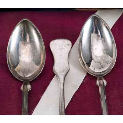 Набор чайных ложек серебро 800 пр. 166 гр. J. C. Кlinkosch Австро-Венгрия нач. ХХ в. Вена, Австрия 1888-1922 гг