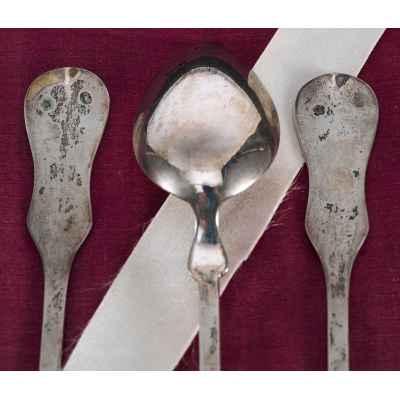 Набор чайных ложек серебро 800 пр. 166 гр. J. C. Кlinkosch Австро-Венгрия нач. ХХ в. Вена, Австрия 1888-1922 гг