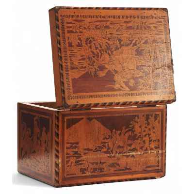 Шкатулка  украшена батальными сценами русско-турецкой войны Германды, Турция январь 1878 г