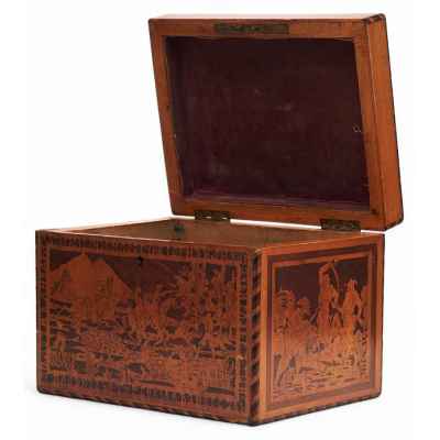 Шкатулка  украшена батальными сценами русско-турецкой войны Германды, Турция январь 1878 г