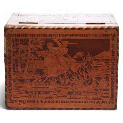 Шкатулка  украшена батальными сценами русско-турецкой войны Германды, Турция январь 1878 г