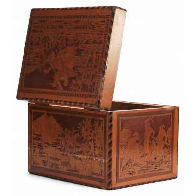 Шкатулка  украшена батальными сценами русско-турецкой войны Германды, Турция январь 1878 г