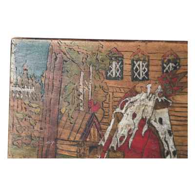 Шкатулка по иллюстрации Билибина «Жил-был царь ...». Сергиев-Посад начало ХХ века