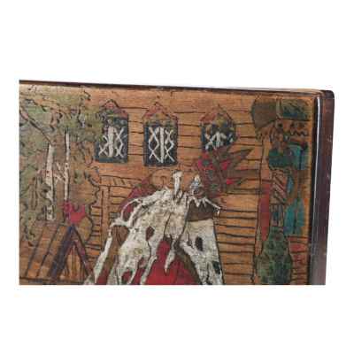 Шкатулка по иллюстрации Билибина «Жил-был царь ...». Сергиев-Посад начало ХХ века