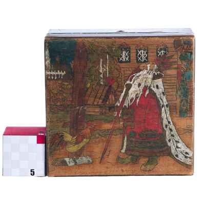 Шкатулка по иллюстрации Билибина «Жил-был царь ...». Сергиев-Посад начало ХХ века