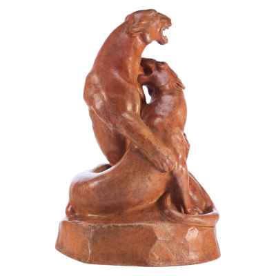 Скульптурная композиция «Дерущиеся львицы». Австрия около 1929 г