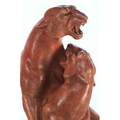 Скульптурная композиция «Дерущиеся львицы». Австрия около 1929 г