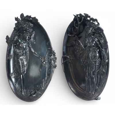 Парные декоративные панно «Диана-охотница» и «Источник». Европа Начало XX века