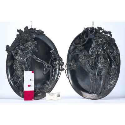 Парные декоративные панно «Диана-охотница» и «Источник». Европа Начало XX века