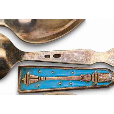 Чайные ложки «Фонари» Ленинград, СССР после 1958 гг