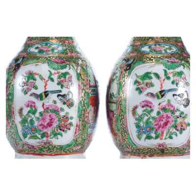 Парные вазы «Сцены из жизни дворцовых дам» Китай Середина XIX века