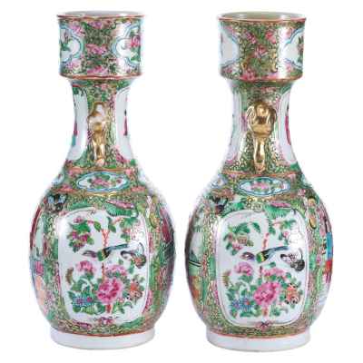 Парные вазы «Сцены из жизни дворцовых дам» Китай Середина XIX века