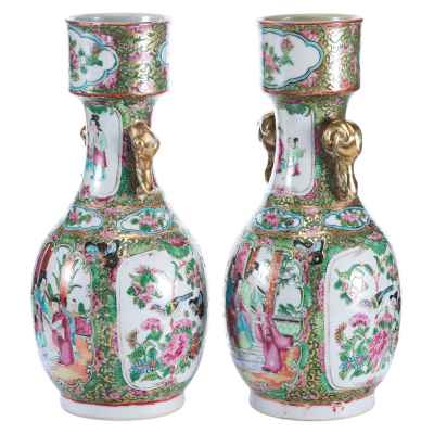 Парные вазы «Сцены из жизни дворцовых дам» Китай Середина XIX века