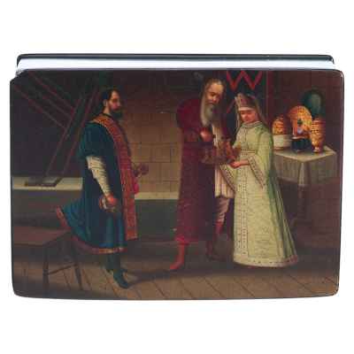 Шкатулка «Дорогой гость» Россия. Фабрика Лукутина 1888 — 1902 гг